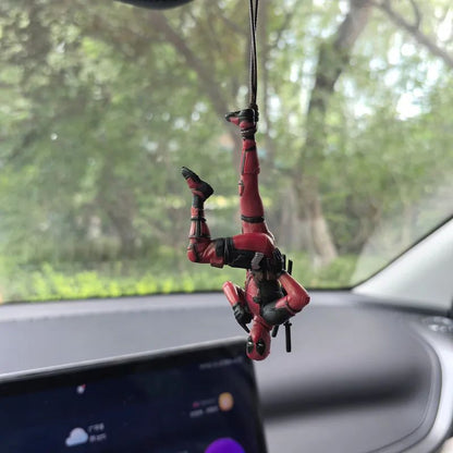Pingente de espelho retrovisor Marvel Deadpool, pingente de carro Deadpool, mini figura de ação, presente de Natal