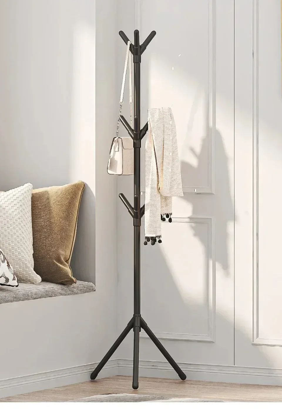 Floor Standing Clothes Rack Tree Branch Shape Multi Hook Mobile and Convenient Coat Rack for Home Living Room Clothing Storage