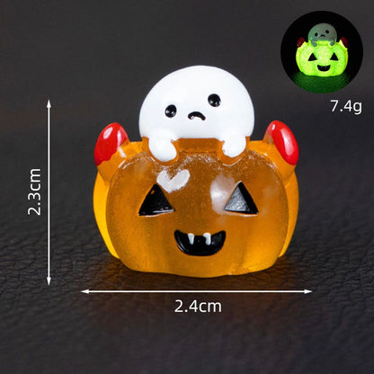 6Pcs Halloween Micro Landscape Miniature Figurines Resin Craft Mini Fairy Garden Ornaments Pumpkin Ghost Owl Home Decor