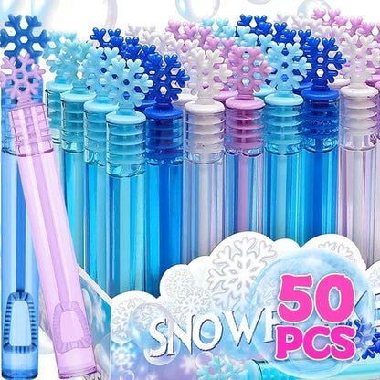 50/10PCS Snowflake Bubble Tube Clear Empty Bubbles Soap Bottles Wedding Gifts for Guests Birthday Party Decorations Kids Toys
