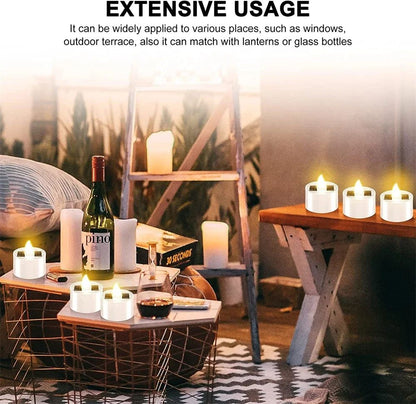 Solar LED Flameless Candles Waterproof Rechargeable Lights for Outdoor Garden Party Halloween Gift Day of the Dead Decoration
