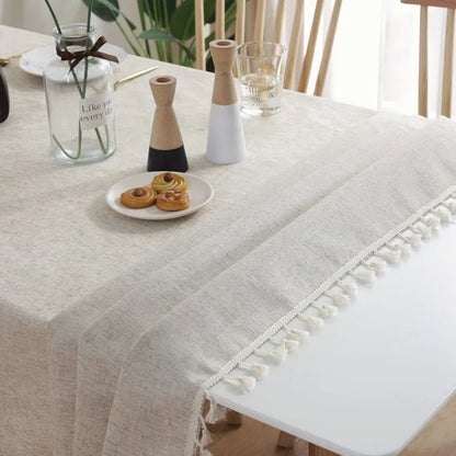 Cotton Linen Tablecloth for Wedding Home Party Dining Banquet Decoration Flax Fabric Table Cloth Luxurious Table Cover