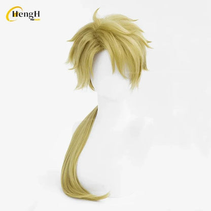In Stock Synthetic Anime Kunikida Doppo Cosplay Wig Long 70cm Green Ponytail Wig And Glasses Heat Resistant Hair Halloween Wigs