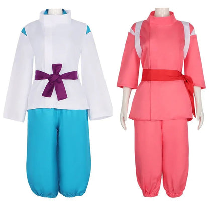Anime Spirited Cosplay Suit wig Away Pink Kimono Takino Chihiro Show Kamikakushi Halloween Party Costumes for Women male