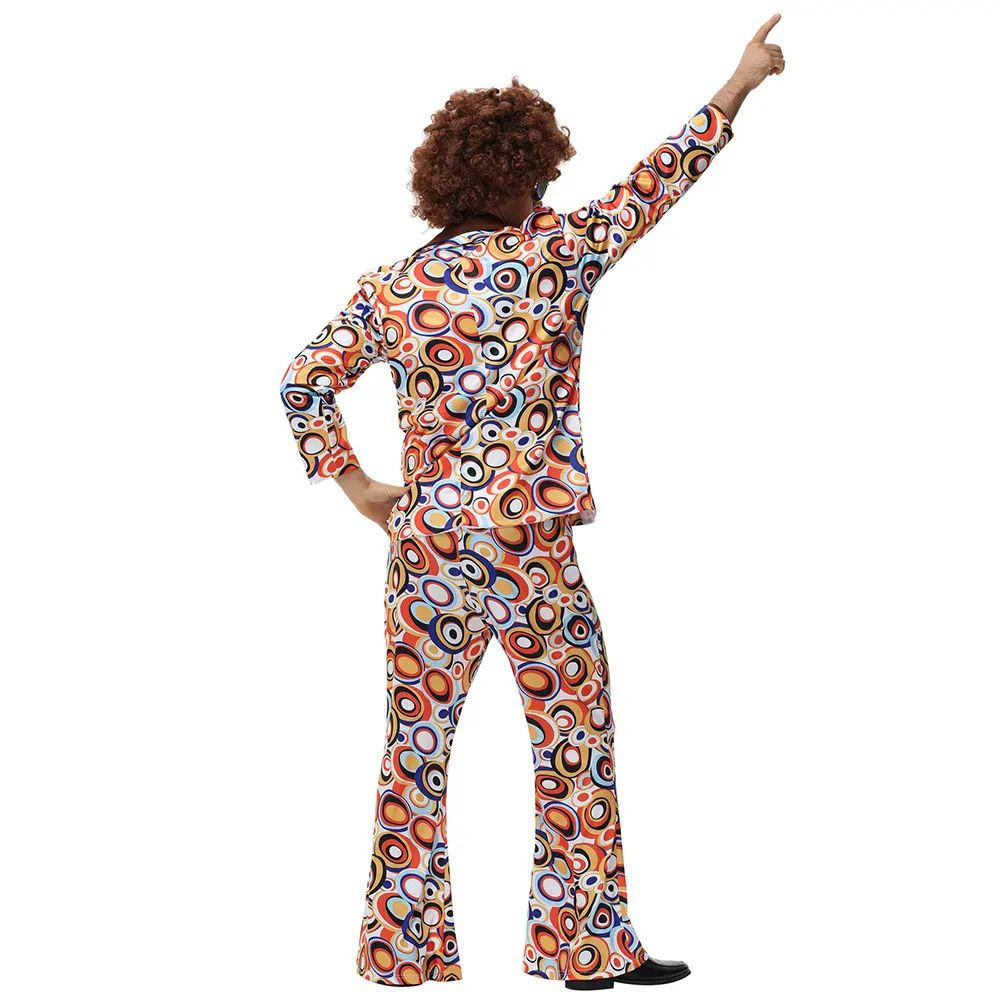 Men Women Retro 70s 80s Hippie Costume Disco Rock Hip-Hop for Cosplay Couples Purim Halloween Party Fantasia Dress Up