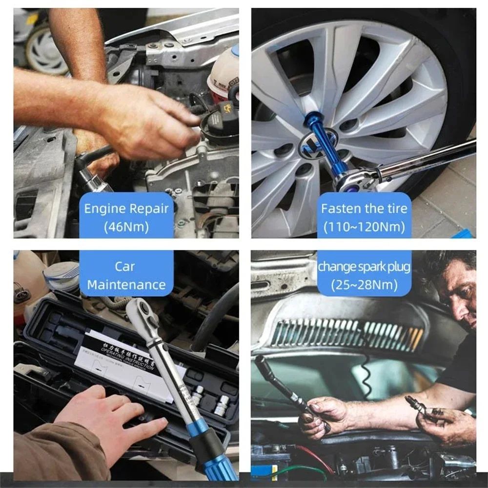 Chave de Torque de Alta Precisão 3/8" 5-60N.m com Encaixe Quadrado ±3% 1pc 3pcs 7pcs 8pcs Conjunto Ferramentas Manuais para Bicicletas Motocicletas Automóveis Faças Você Mesmo