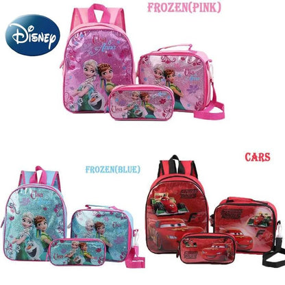 Hot Disney Cartoon Princess Elsa Schoolbag Cute Large-capacity 3-piece Set of Children's Girls Boy Backpack Children's Schoolbag