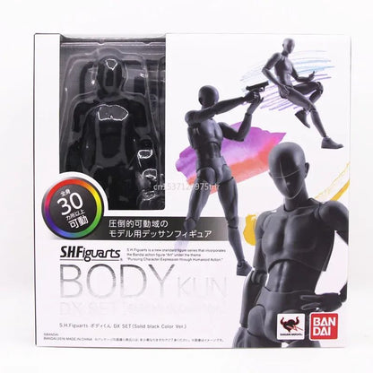 15cm Boneco Colecionável Multiarticulado SHFiguarts BODY KUN / BODY CHAN Versão Cores Cinza/Laranja Figura de Ação em PVC Brinquedos Modelo Colecionáveis