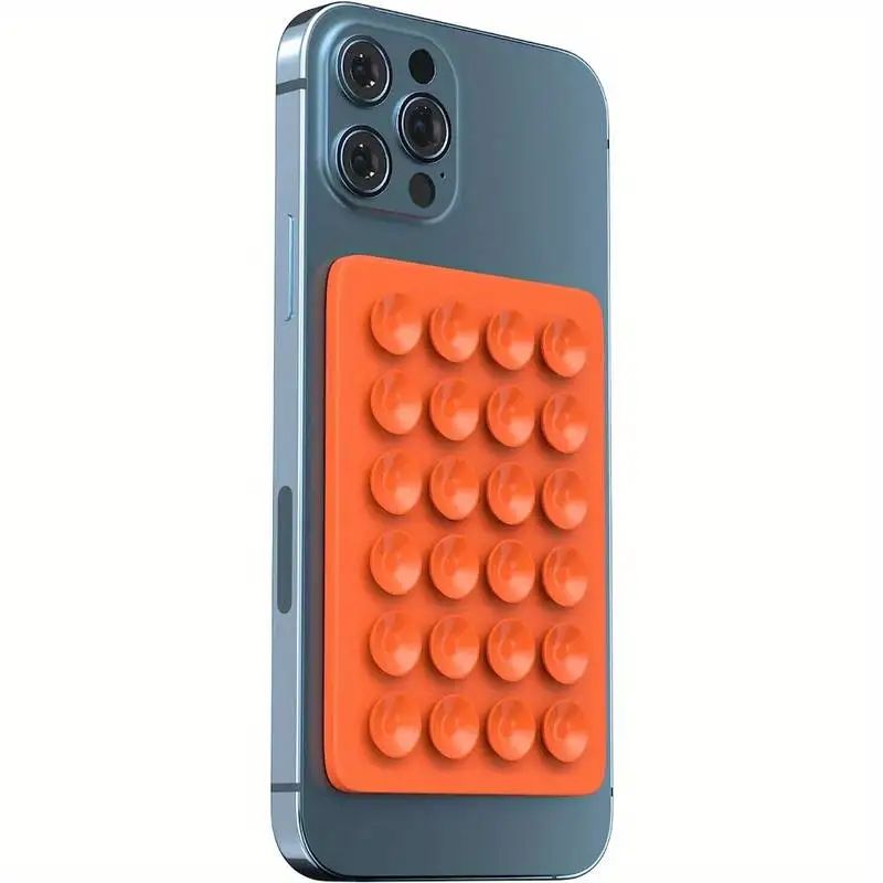 Tapete de Silicone com Sucção para Celular, Suporte de Parede Multifuncional com Ventosa, Quadrado Antiderrapante, Suporte de Celular de Lado Único, Adesivo Traseiro