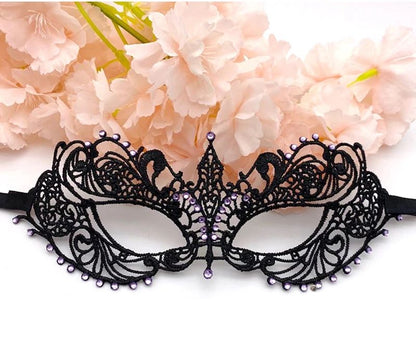 Gold and Silver Lace and Diamond Mask Eye Mask Masquerade Adult Male and Female Party Mask Sensual Women's Half Face