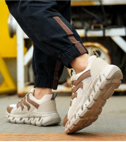 Light work shoes for men with iron professional man safety shoes non-slip work boots men steel nose safety sneakers man 46