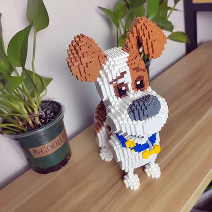 KNEW BUILT Cães Yorkshire Terrier Modelo Micro Blocos de Montar: Brinquedos Recreativos Educacionais para Presentes e Decoração de Amantes de Animais de Estimação