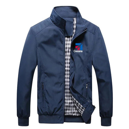 Man Outdoor Military Spring Autumn Aviation Cessna Pilots Flight Lightweight Windbreakers Plaid Men Jackets Coats