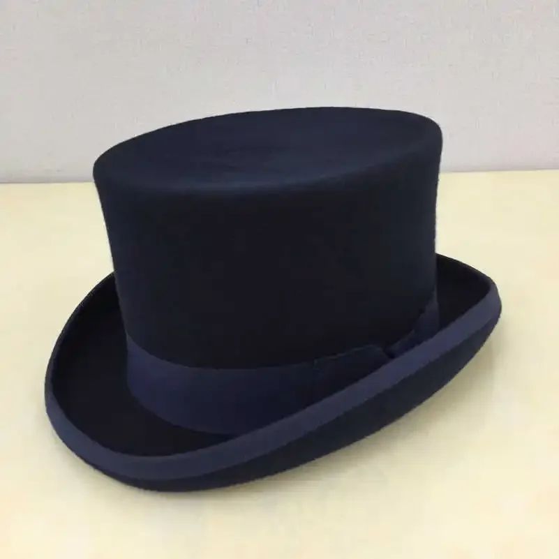 Men's Wool Fedora Hat - Classic Top Hat with Strap, Elegant Steampunk Panama Cap for Gentleman, Unisex Versatile Fashion