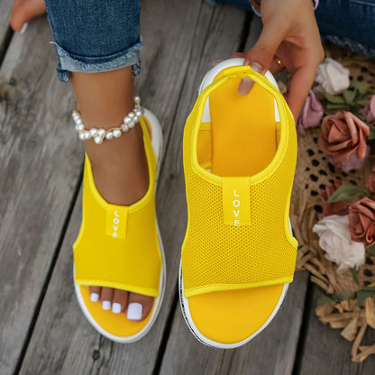 Mesh Women Sandals Open Toe Platform Shoes Female Summer Shoes 2025 Classic Breathable Slip on Sport Sandals Zapatillas De Mujer