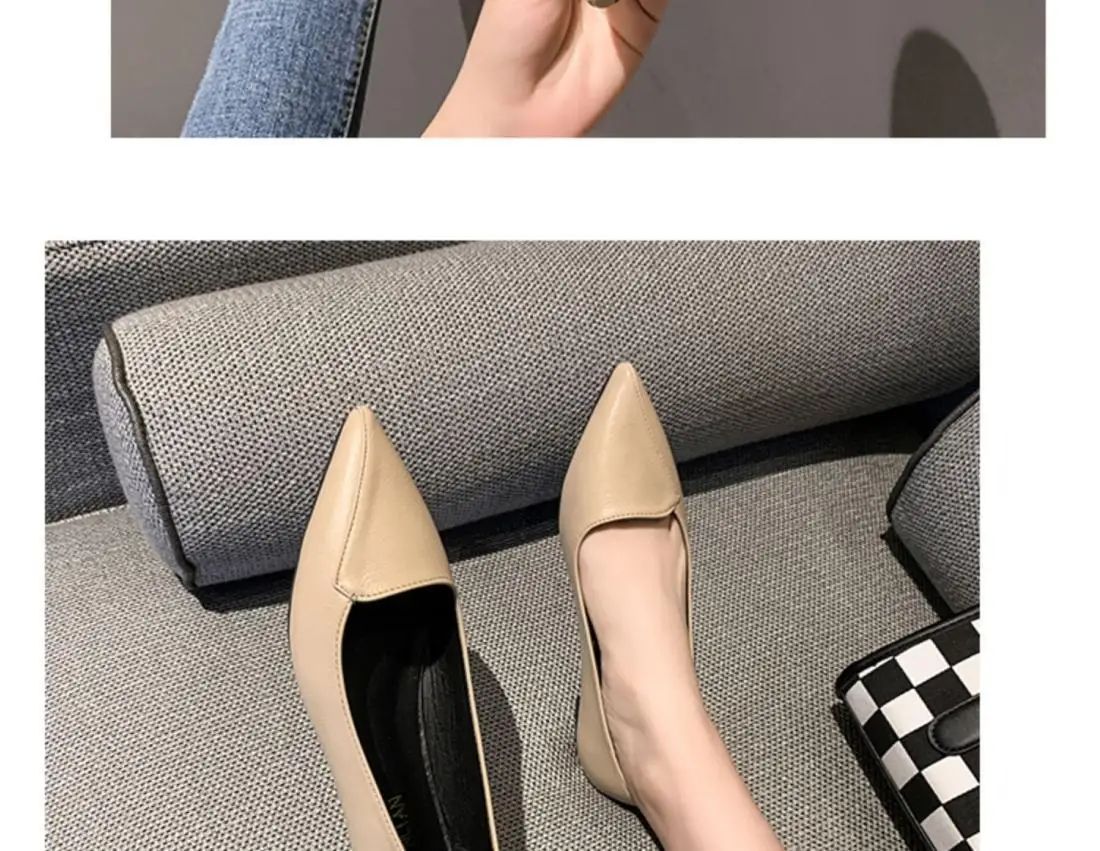 Simple Solid Coloured Women's Flats Classic Fashionable Style Pointed Toe Suitable for Business Office Comfortable To Wear