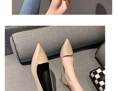 Simple Solid Coloured Women's Flats Classic Fashionable Style Pointed Toe Suitable for Business Office Comfortable To Wear