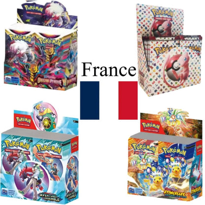 36 Pacotes Franceses de Cartas Pokémon ASTRES RADIEUX Obsidian Flames Brilliant Stars Lost Origin Pokémon Booster Card de Batalha de Transação