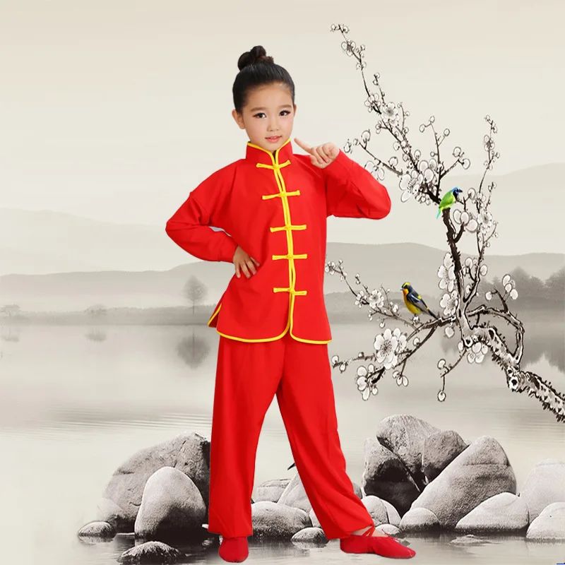 Kids Kung Fu Uniform Men Women Chinese Clothes Children's Sets Performance Boy Set Tai Chi Outfit Girl Wushu Costume Tang Suit