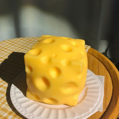 1/2pcs Simulate Cheese Slow Rebound Pinching Office Decompression Relax Slow Rebound Cheese Pinching Ornament Decompress Knead