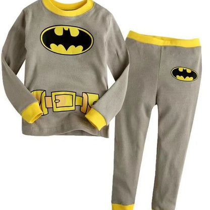 Conjunto de roupa térmica infantil Disney Homem-Aranha Batman Hulk Superman pijama camiseta blusa calça para bebê e criança outono
