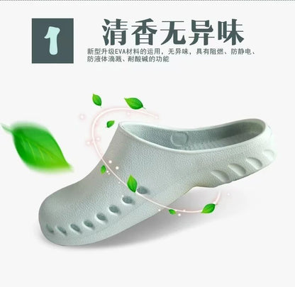 Medical Slippers for Men Women Doctors Special Slippers Laboratory Soft Sole Nursing Shoes Silent Breathable Surgical EVA Clogs