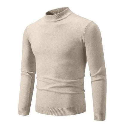 Half Turtleneck Knitwear Sweater New Autumn/Winter Mock Neck Sweatshirts Solid Color Pullovers Man Brand Casual Mens Clothing