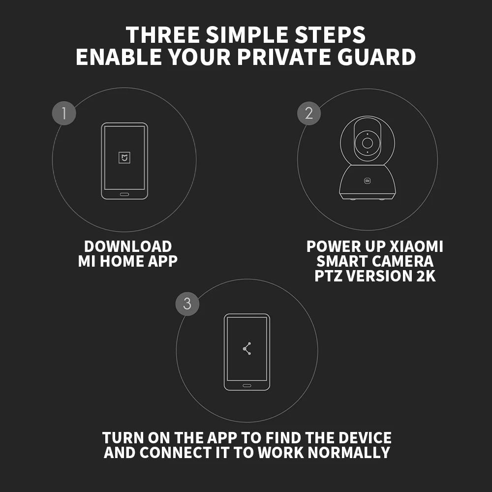 Xiaomi 360° Smart Home Security Camera Mi PTZ 2K Webcam 1296P 3 Megapixel AI Human Detection Night Vision Webcam Chinese Version