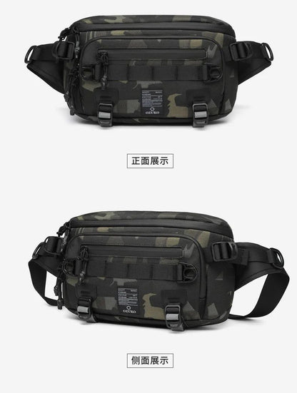 OZUKO  Tactical bag Fanny Pack Outdoor Sports Tactical  Multifunction Waterproof Male Chest Bag Mens Crossbody Bags