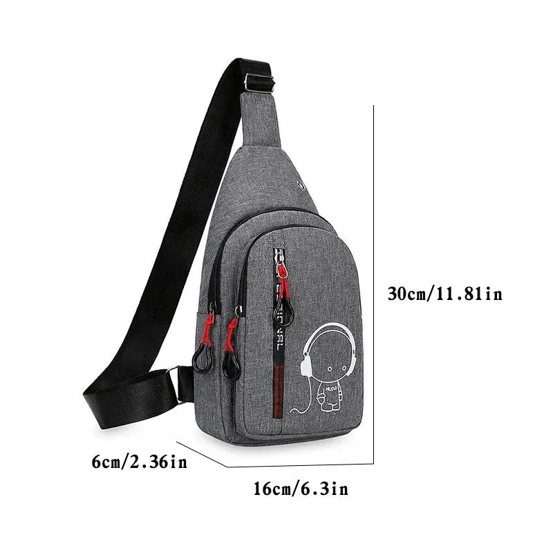 New Casual Fashion Chest Bag Men's Shoulder Bag Male Hand Crossbody Korean Cycling Backpack Trend Chest Bag Portable Hand Bags