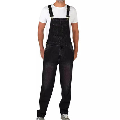 Calça Jeans Masculina Reta Larga Estilo Americano Vintage Macacão de Trabalho Casual