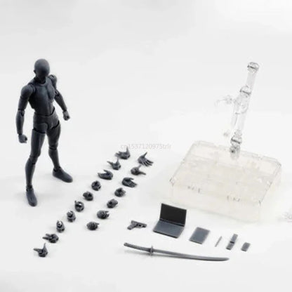 15cm Boneco Colecionável Multiarticulado SHFiguarts BODY KUN / BODY CHAN Versão Cores Cinza/Laranja Figura de Ação em PVC Brinquedos Modelo Colecionáveis