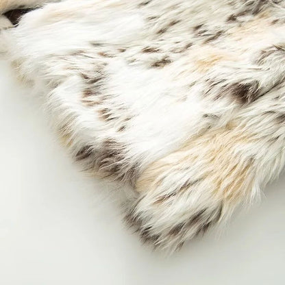 Animal Print Winter Women Artificial Fur Coat Street Style Fashion Elegant Lady Tops Jacket Casual Warm Clothing Streetwear