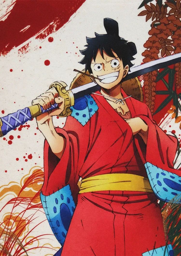 Anime Luffy Cosplay Costume, Wano Country Monkey Cosplay Kimono pour hommes adultes chapeau cardigan rouge, olympiques Halloween