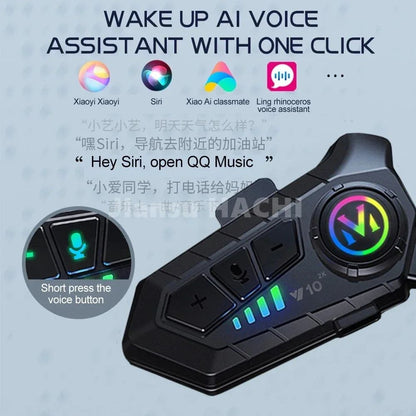 1/2 Peças Y10 Intercomunicador Bluetooth para Capacete de Moto 2x 300M Sem Fio Intercomunicador 2000Mah Walkie Talkie para Moto com Microfone Rígido e Flexível