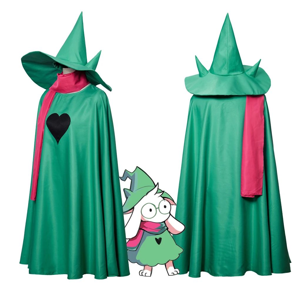 Undertale Ralsei Cosplay Costume Cloak With Scarf Hat Set Deltarune Ralsei Cosplay Outfit For Adult Halloween Party Fany Suit