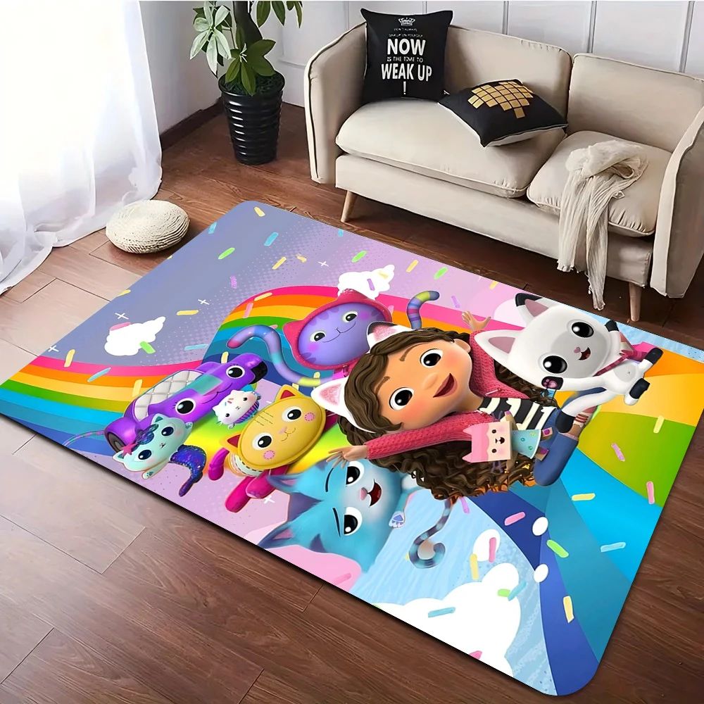 Cartoon Cute Gabbys Dollhouse Girl Carpet Rug for Bedroom Living Room Home Sofa Decoration,Children Game Large Decor Floor Mat