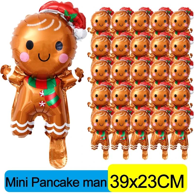 Christmas Santa Claus Gingerbread Man Xmas Tree Foil Balloons for Christmas Home Party Aluminum Film Balloon Decor Supplies