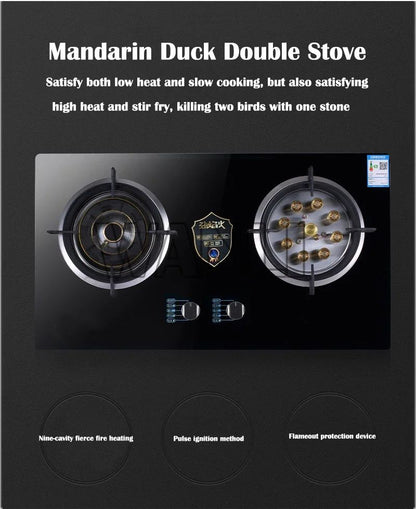 Home Electric Household Embedded Desktop Energy-Saving Induction Cooker Natural Gas Liquefied Gas Stove Double Stove Eye Tempere