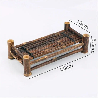 Japanese Korean fence plate Cuisine Sushi Boats Bamboo Creative Exquisite Sushi Tools Vintage bamboo sushi dish bamboo fence