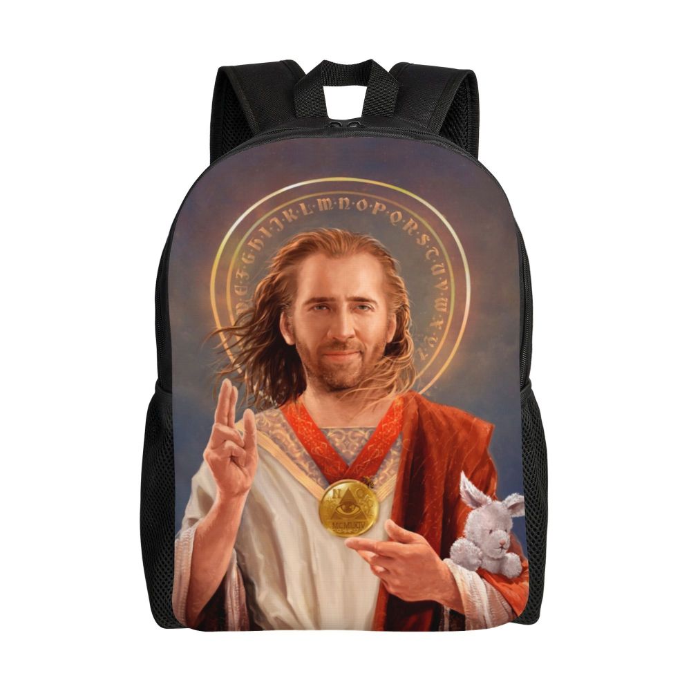 Custom Nicolas Cage Meme Laptop Backpack Women Men Basic Bookbag for College School Student Funny Bags