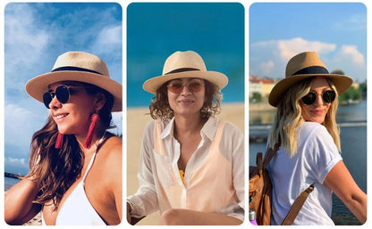 Chapéus de Sol Grandes Oversize para Homens Mulheres Praia Panamá Aba Larga Chapéu de Palha Senhora Chapéus de Sol de Verão Plus Size Chapéu Fedora 55-57cm 58-60cm