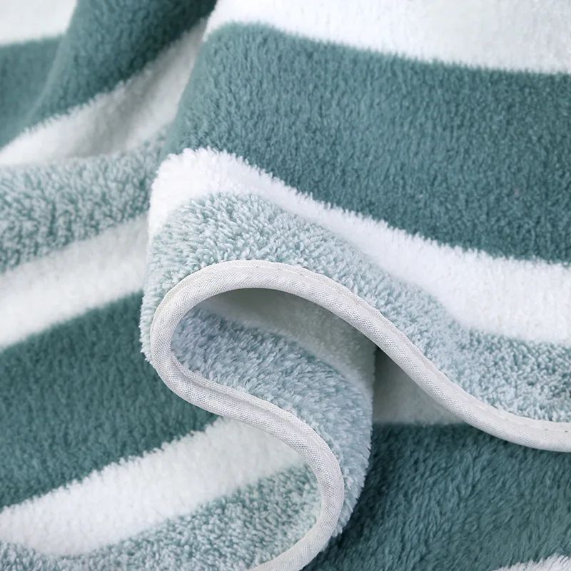 1 Set Striped Face Towel 35x75cm for Bathroom and Soft and Absorbent Quick-Drying Experience Microfiber Bath Towel 70x140cm