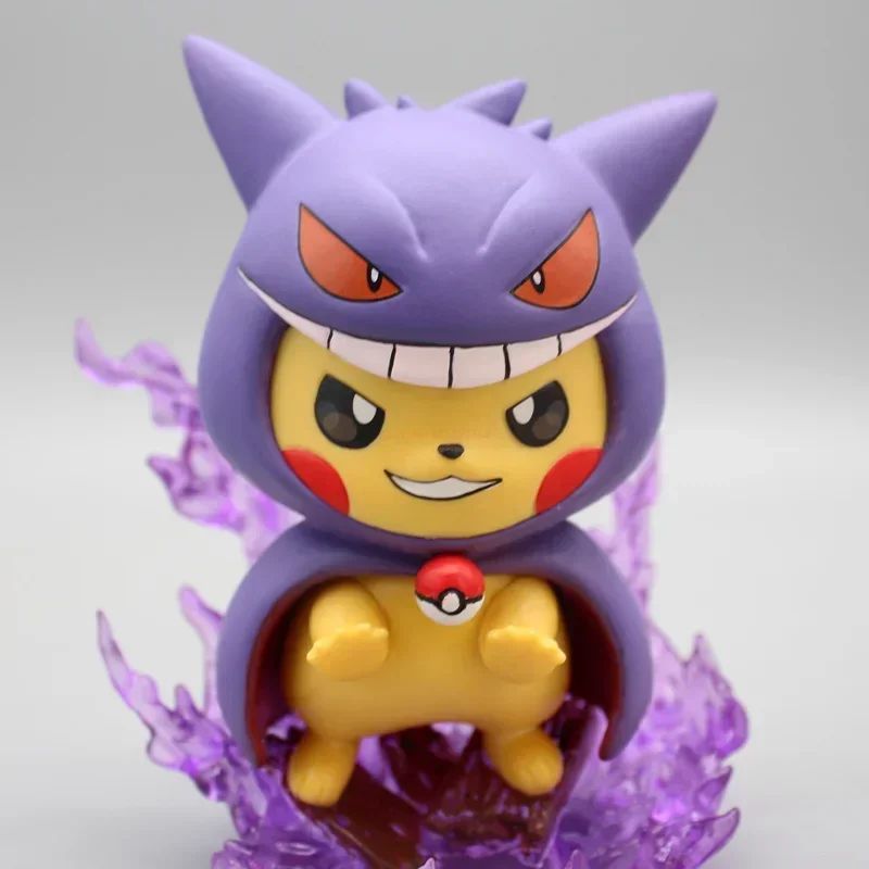 Boneco de 12cm Pokémon Pikachu Cos Gengar Charizard Modelo Colecionável Brinquedos Presentes Desenho Animado Estatueta Kawaii Figuras de Anime