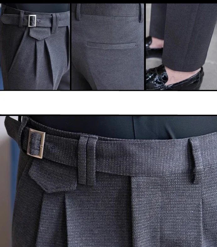 Calças de Terno Masculinas, Calças de Vestir Slim Modernas, Calças Brancas Pretas Azuis Verdes Pantalones Hombre Outono/Inverno Masculino, Novidade 2025