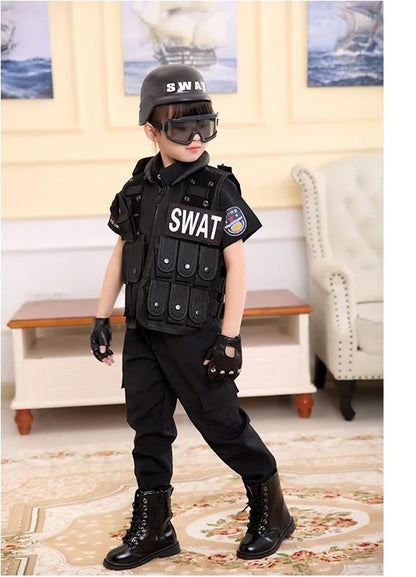 2025 Halloween Children Hunting Military Tactical Army Vest Kids Airsoft Gear Combat Armor Uniform Boy Girl Swat Police Outdoor
