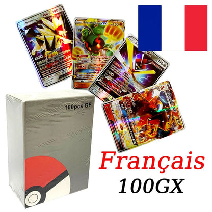 2025 Nova Versão Francesa Cartas Pokémon VMAX V EX GX MEGA Coleção Cartas Batalha Treinador Brinquedos de Natal Infantis Presente