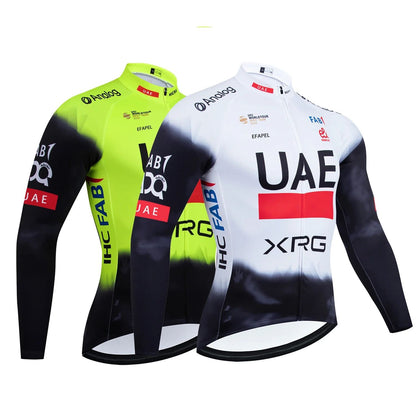 Winter 2025 UAE New Cycling Jacket Maillot Men Women MTB Ropa Ciclismo Thermal Fleece Road Bicycle Jersey Coat Clothing