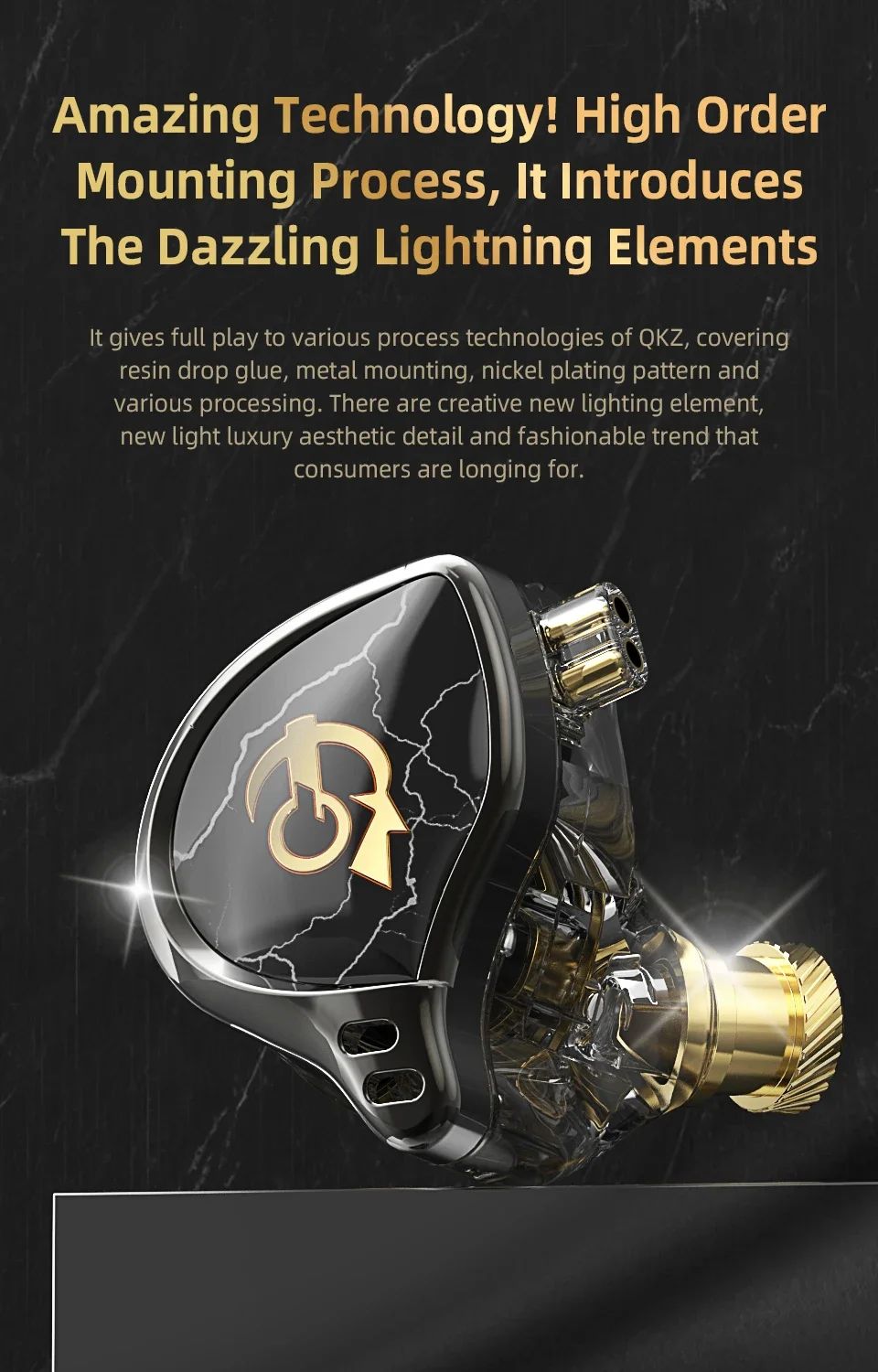 QKZ X HBB Best HiFi In Ear Wired Earphones 10mm Titanium-Coated Diaphragm Semi-open Cavity CNC Aluminum Alloy Monitor Headphone