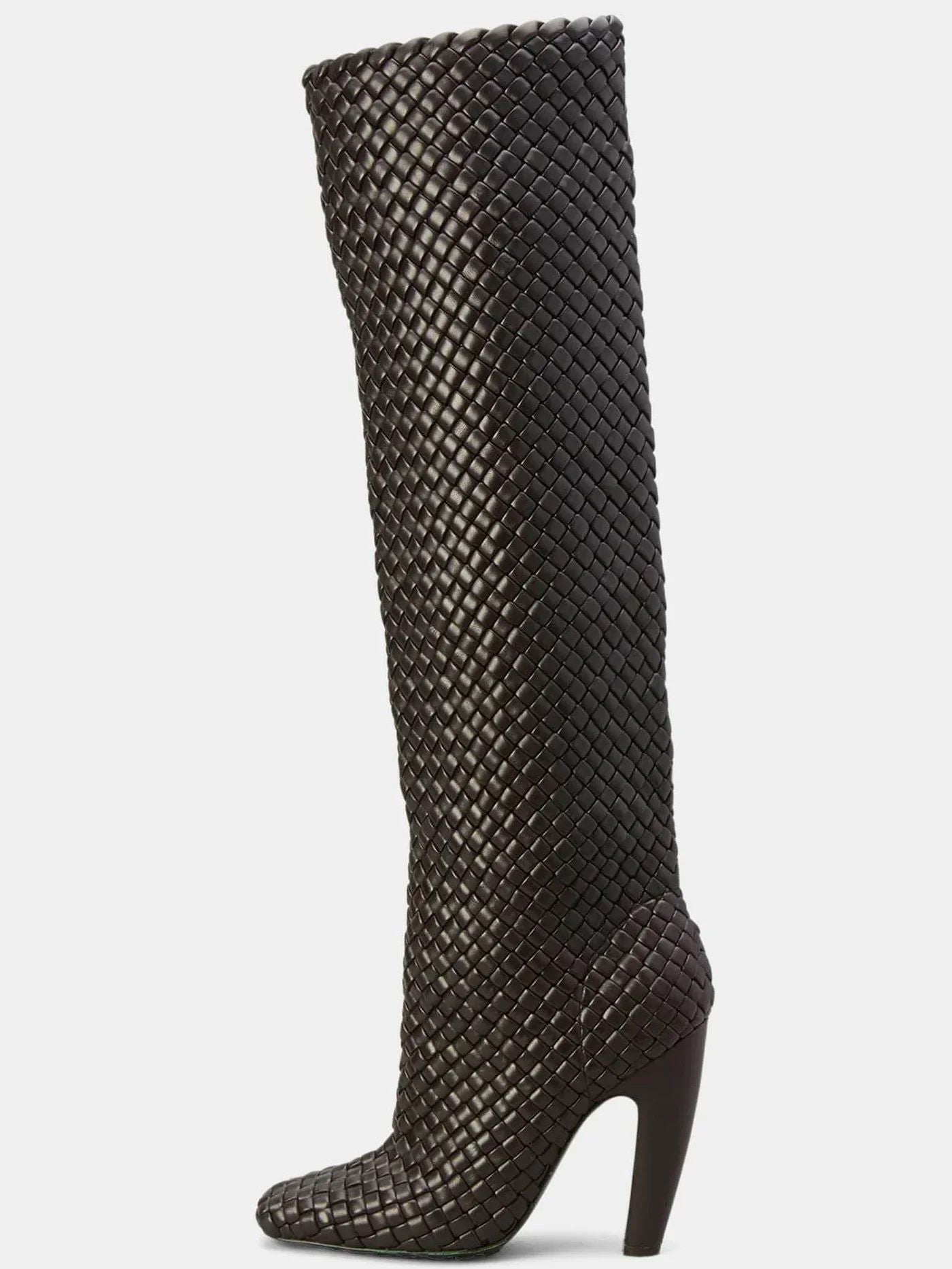 2025 Women's New Winter Coarse High Heels Knee Boots European and American Sexy Square Head Side Zipper Fashion Large Boots